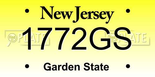1772GS New Jersey License Plate