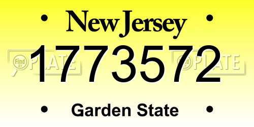 1773572 New Jersey License Plate