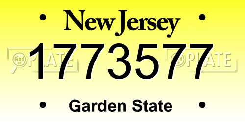 1773577 New Jersey License Plate