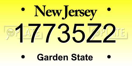 17735Z2 New Jersey License Plate