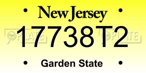17738T2 New Jersey License Plate