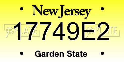 17749E2 New Jersey License Plate