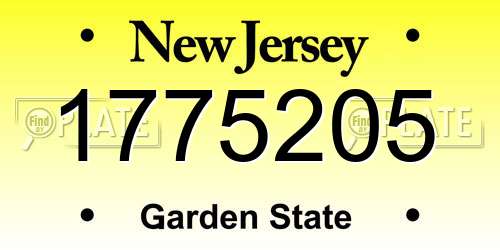 1775205 New Jersey License Plate