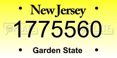 1775560 New Jersey License Plate