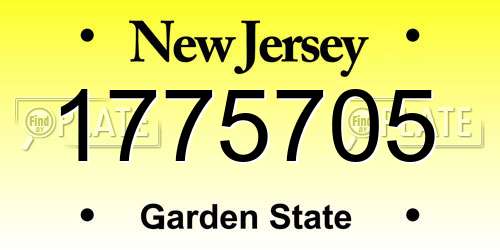 1775705 New Jersey License Plate
