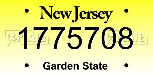 1775708 New Jersey License Plate