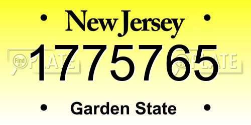 1775765 New Jersey License Plate