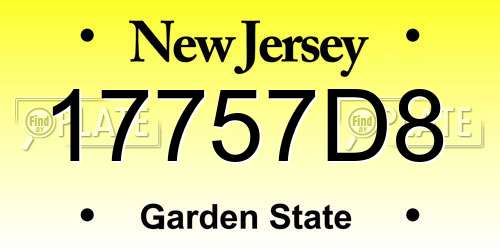 17757D8 New Jersey License Plate