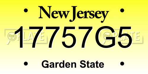 17757G5 New Jersey License Plate
