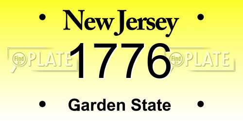 1776 New Jersey License Plate