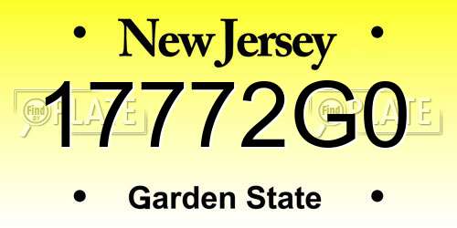 17772G0 New Jersey License Plate