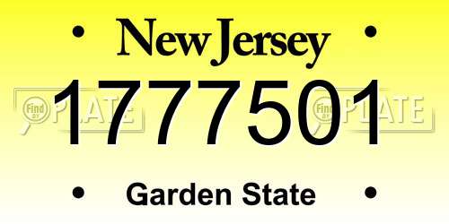 1777501 New Jersey License Plate