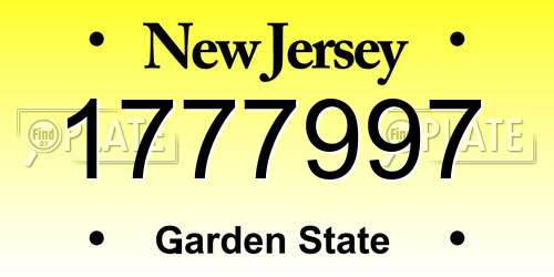 1777997 New Jersey License Plate