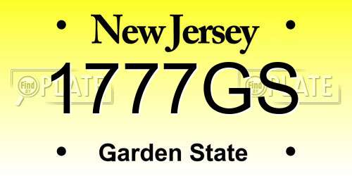 1777GS New Jersey License Plate