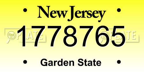 1778765 New Jersey License Plate