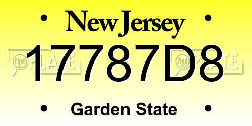 17787D8 New Jersey License Plate