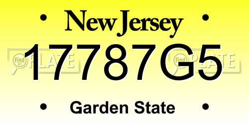 17787G5 New Jersey License Plate