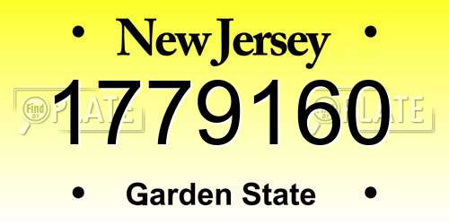 1779160 New Jersey License Plate
