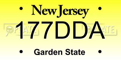 177DDA New Jersey License Plate