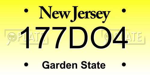 177DO4 New Jersey License Plate