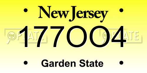 177OO4 New Jersey License Plate