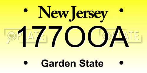 177OOA New Jersey License Plate