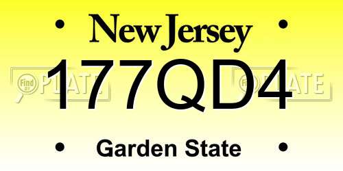 177QD4 New Jersey License Plate