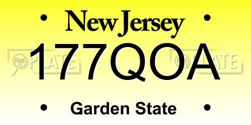 177QOA New Jersey License Plate