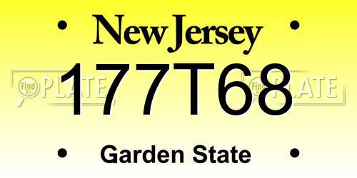177T68 New Jersey License Plate