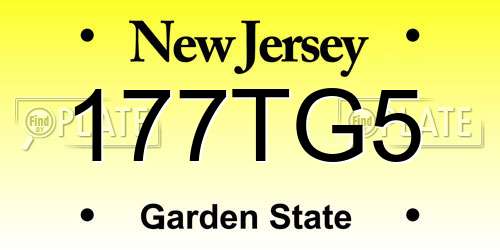 177TG5 New Jersey License Plate