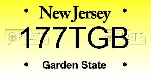 177TGB New Jersey License Plate