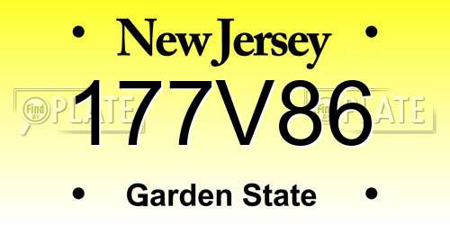 177V86 New Jersey License Plate