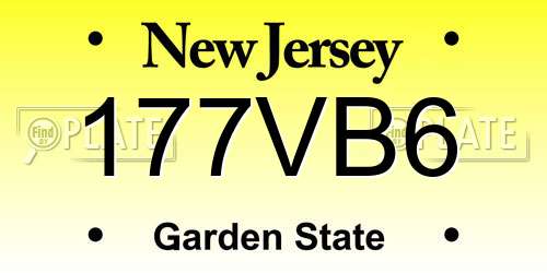 177VB6 New Jersey License Plate