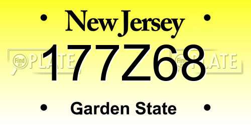 177Z68 New Jersey License Plate