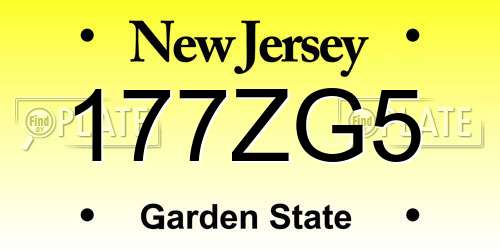177ZG5 New Jersey License Plate