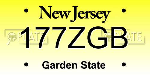 177ZGB New Jersey License Plate