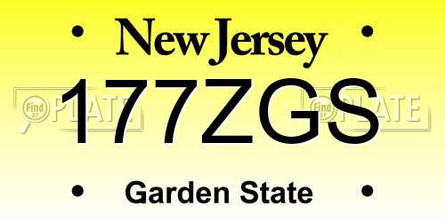177ZGS New Jersey License Plate