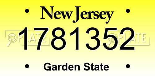 1781352 New Jersey License Plate
