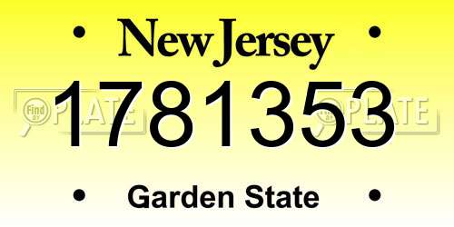 1781353 New Jersey License Plate