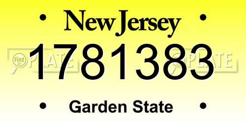 1781383 New Jersey License Plate
