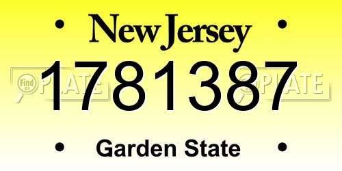 1781387 New Jersey License Plate