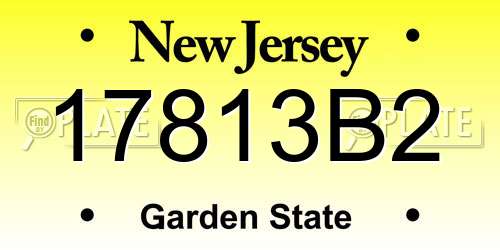 17813B2 New Jersey License Plate