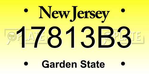 17813B3 New Jersey License Plate