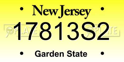 17813S2 New Jersey License Plate