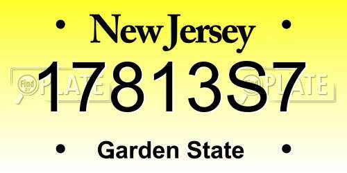 17813S7 New Jersey License Plate