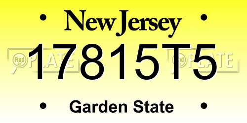 17815T5 New Jersey License Plate