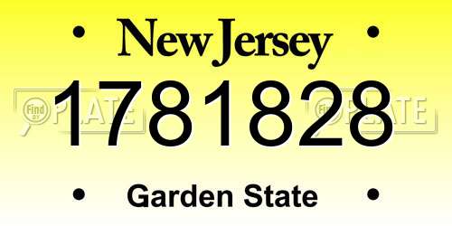1781828 New Jersey License Plate