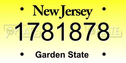 1781878 New Jersey License Plate