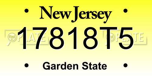 17818T5 New Jersey License Plate