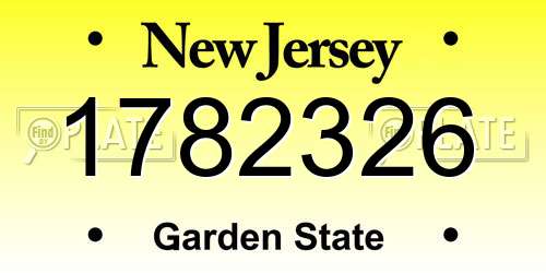 1782326 New Jersey License Plate